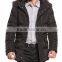 100% polyester waterproof black mens down jacket with fur trim