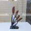 Block of 4 Ceramic Blade Knives set with peeler in acrylic support