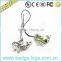 custom cute animal metal phone strap with rhinestone