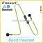 iTreasure 2015 newest neck back sports V4.0 bluetooth headphone with mic for cellphone