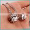Yiwu Factory Wholesale Fashion Stainless Steel Dumbbell Pendant Necklace Barbell Necklace Fitness Jewelry