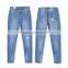 2016 Summer Fashion Women Middle Waist Ripped Jean Pants Ladies Torn Vintage Monkey Wash Latest Jeans Model