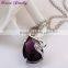 Fashion Big Purple Zircon Crystal Platinum Plated Pendant Necklace Vintage Statement Necklace Fashion Necklaces for Women 2014