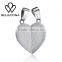 Women Men stainless steel broken heart pendant necklace with cartoon printing