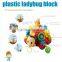 HOT Sale!!!! plastic ladybug block with music and light