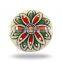 Ceramic Melon with Orange Green Leaves Chrome Finish Knob