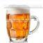 Customized LOGO factory direct sale creative German beer steins with glass handle