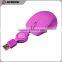 Hot selling colored retractable 3d cute laptop mini mouse