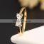 Wholesale fashion jewelry real gold plated clear crystal bowknot rings