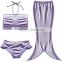 2017 new design style mermaid tail for kids swimming girls swimwear
