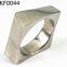 Mens Black Smooth Titanium Stainless Steel Biker Ring Silver