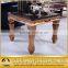 French provincial end table marble top with rose gold color leg