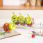 Set 4 Cheap Clear 6oz Glass Spice Jars with Decorative Lid in Metal Rack