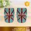Great Britain national flag style painted navy blue garden stool