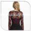 Sexy Women Red Wine Color With Sweet Heart Long Sleeve Lace Tops