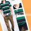 High quality men's cotton green striped polo shirt wholesale China