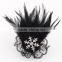Artificial flower pin brooches,Christmas snowflake fabric feather corsage brooches for gift jewelry