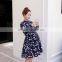 High Waist Fashion Spring Maternity Dress 2017 Import Floral Print Chiffon Dress
