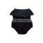 S33625W 2017 Newborn Baby Girl Black Lace Romper Jumpsuit Boat Neck Romper