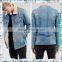 Vogue Style Mens Turn-down Collar Slim Fit Design Fleece Lined Denim Jacket