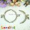 3.35 inch Half Round Bronze Birds Sew in Handmade Metal Clutch Purse Frame