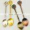 star handle vintage palm tree coffee spoon /hy zinc alloy creative desserspoon and fork /fancy ice cream spoon tableware