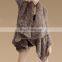 Autumn/Winter genuine real fur cape knit rabbit fur coat for women