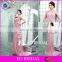 CE203 New Arrival Floor Length Backless Pink Chiffon Evening Dress For Fat Women