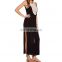 Lace Neck Sleeveless Side Slit Chiffon Elegant Ladies Romantic Evening Dress Mother of Bride Gowns NT6533