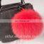 Colorful and fluffy real fox fur pompon ball key chain
