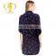 Custom roll tab sleeve latest ladies blouse designs , korean fashion long top shirt