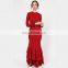 Modern islamic clothing wholesale fashion ruffle design long bell sleeve baju kurung