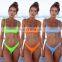 Custom logo sexy bikini 2019 Durable and sexy, highly elastic, backless, European and American, solid color, small fresh