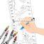 DIY Kids toy Animal Growth Chart Sticker Colouring Kit Drawing set