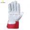 Working Labor Gloves for Construction reasonable price Red White labor working gloves with cotton back knit cuff