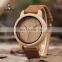 Original Wholesale Handcrafted Wood Watch Leather Bamboo Watch Man Japan Quartz Movement