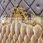 Royal Gold Carved King Size Bed European Classic Genuine leather bed