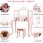 Tri-Folding Mirror Desk for Girls  Dressing Table