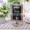 Rustic Torched Wood Framed Tabletop Memo & Message Chalkboard, Cafe Menu Board Sign