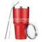 Double wall insulated stainless steel 30oz keep hot and cold wine tumbler with lid and straw