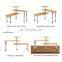 Adjustable Bamboo Space Saving Cabinet Organizer Display Shelves 3 Tier Corner Shelf Kitchen Spice Rack with Hooks