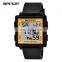 SANDA 363 Men's Japan Sport Watch Digital Square Shape Men Colorful Plastic Band Luminous Alarm Week Date