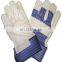 Warm Lined Stripe Cotton Back Pigskin leather welding Work Glove Warm Winter