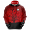 Red and Black Custom Sublimation Hoodie of Tree and Crow Pattern