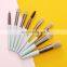 Pink wooden handle synthetic private label Nylon Hair Makeup brush set For ladies make up tool 8pcs