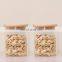 RTS Hot Sale Household Kitchen Transparent Bottle Zero Food Bamboo Lid Glass Storage Jar