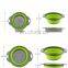 2pcs/set Foldable Silicone Colander Fruit Vegetable Washing Basket Strainer Collapsible Drainer With Handle Kitchen Tools