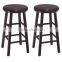 Wood 24-Inch Swivel Bar Stools, Dark Espresso Finish, Set of 2