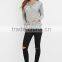 Autumn Lightweight Heathered Knit Pullover Hoodies with Front Pocket