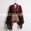 Wholesale New Winter Thicked Classical Assorted Color Plaid Jacquard Ladies Wool Poncho                        
                                                Quality Choice